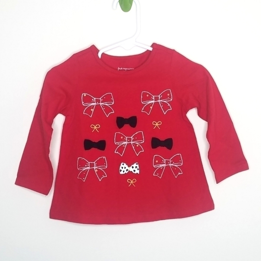 First Impressions Bow Long Sleeve Shirt 12m
